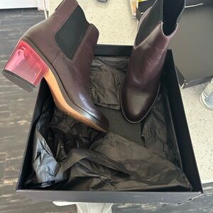 Paul Smith Burgundy Ankle Boots with Pink Heel